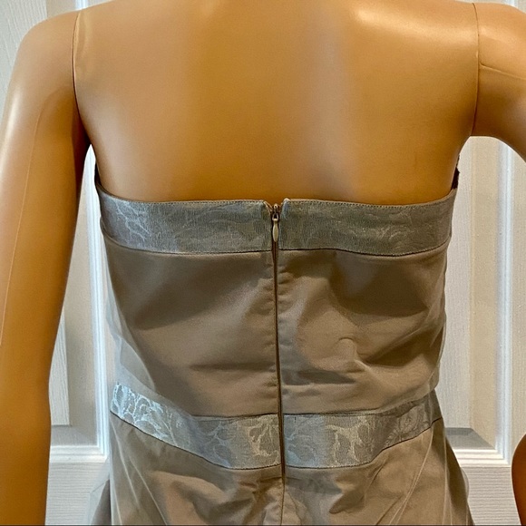 EMPORIO ARMANI SZ 10 STRAPLESS GREY DRESS W TULLE - Picture 7 of 12